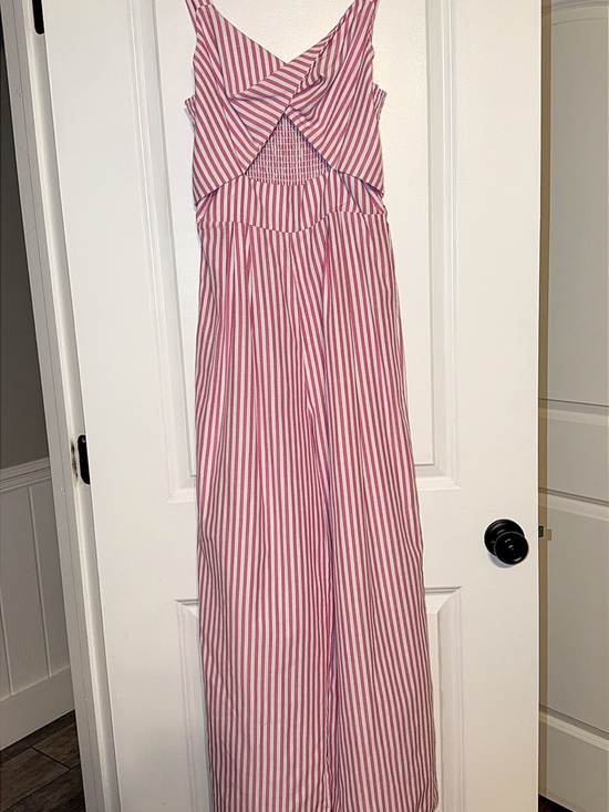 Source Unknown Pants - Women’s Pink Striped One-Piece Jumpsuit